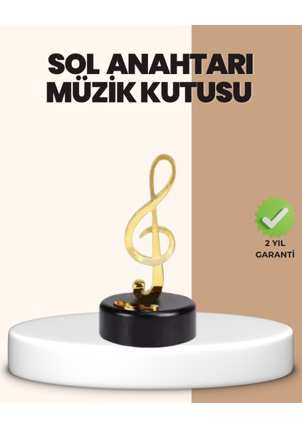 Sol Anahtarı Temalı Döner Müzik Kutusu Melodili Dekoratif Ürün