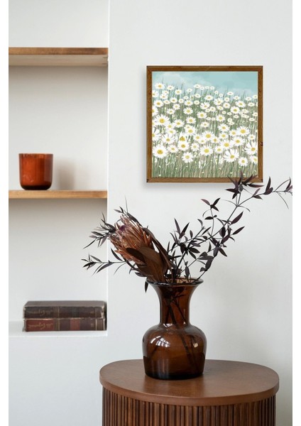 Çiçekler Ahşap Çerçeveli Tablo modelleri