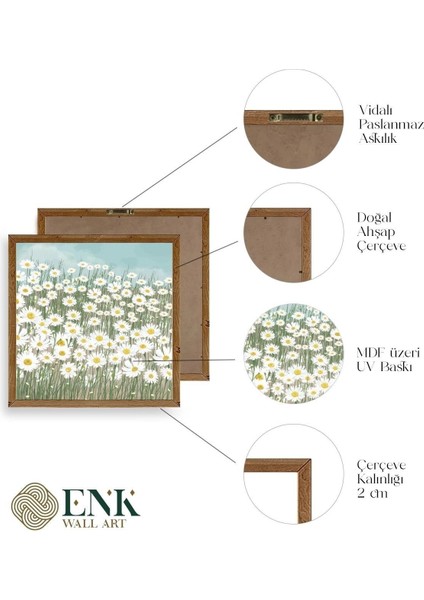 Çiçekler Ahşap Çerçeveli Tablo fırsatları