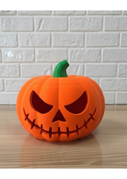 23×15 cm Korku Temalı Balkabağı Biblo Dekoratif Ev Ofis Süs Eşyası