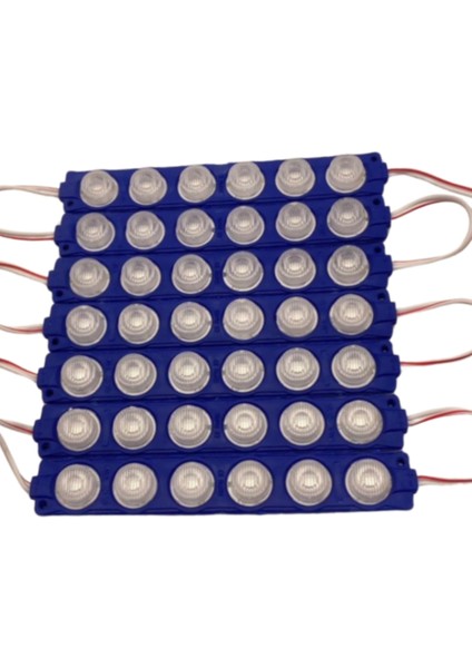 12 Volt 6 Watt 6 Lensli Mavi 3030 Smd LED Modül IP65 10 Adet Modül