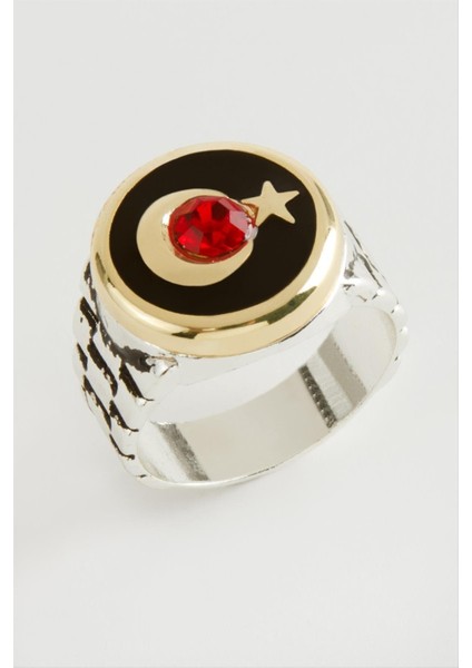 Ay Yıldız Metal Erkek Yüzük