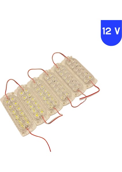 12 Volt 2.4 Watt 12 Smd Ledli Sabit Beyaz Modül 5 Adet