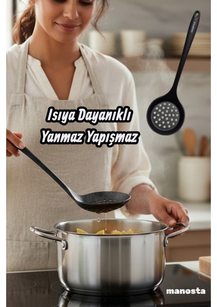 Sert Uçlu 33 cm Isıya Dayanıklı Silikon Kevgir – Yapışmaz, Yanmaz, Tencere Dostu fiyatları