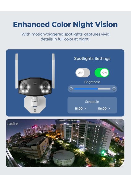 Reolınk 4K Wifi Güvenlik Kamerası, 180° Ultra Geniş Açı, Tak-Çalıştır modelleri