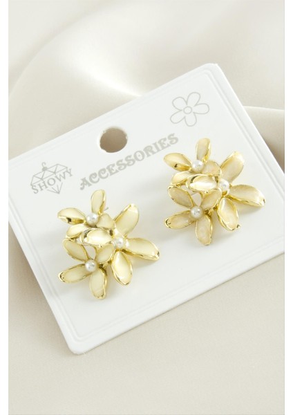 Çiçek Mineli Küpe