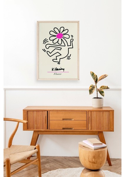 Soyut Çiçek Adam Ahşap Çerçeveli Tablo modelleri