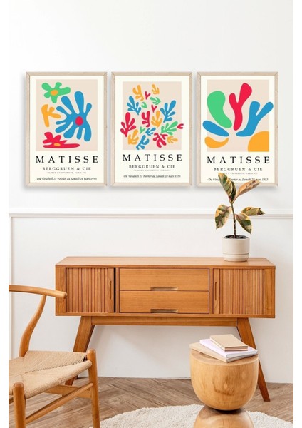 Matisse Üçlü Ahşap Çerçeveli Tablo modelleri