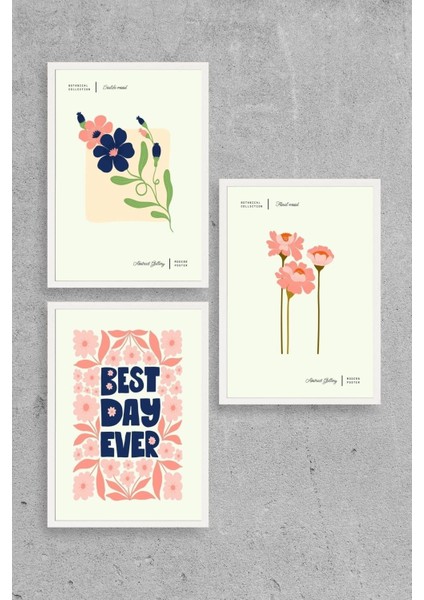 Soyut Üçlü Ahşap Çerçeveli Tablo fiyatları