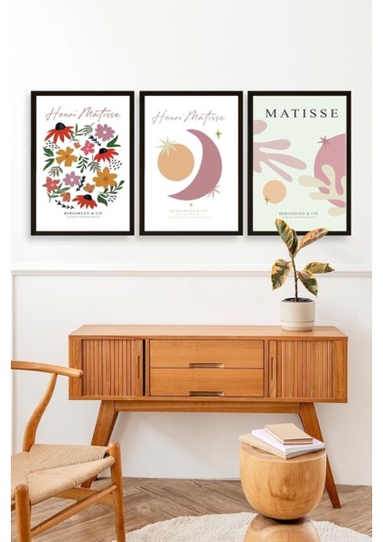 Matisse Üçlü Ahşap Çerçeveli Tablo modelleri