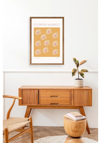 Çiçek Pazarı Ahşap Çerçeveli Tablo modelleri