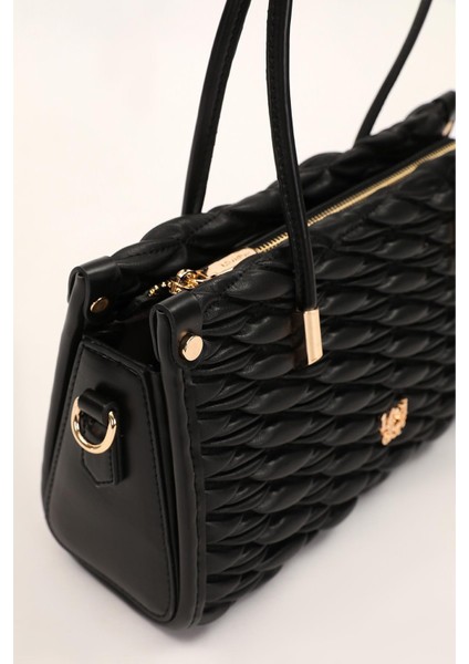 Siyah Kabartmalı Baklava Desen Kadın Kol Çantası 930515 fırsatları