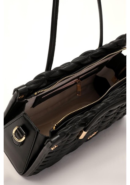 Siyah Kabartmalı Baklava Desen Kadın Kol Çantası 930515 indirimleri