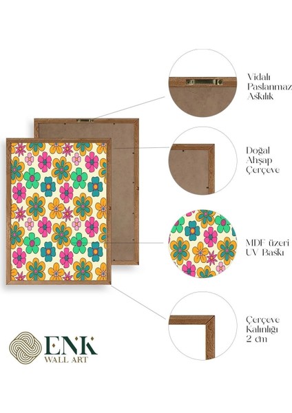 Çiçekler Ahşap Çerçeveli Tablo fırsatları