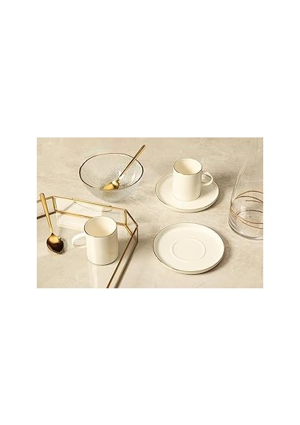 Porland Illusion Altın 2 Kişilik Çay Fincan Takımı 200CC