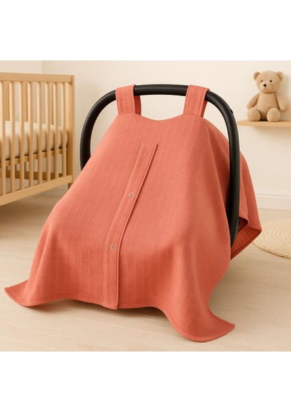 2 Kat Önden Çıtçıtlı %100 Pamuk Müslin Puset Örtüsü