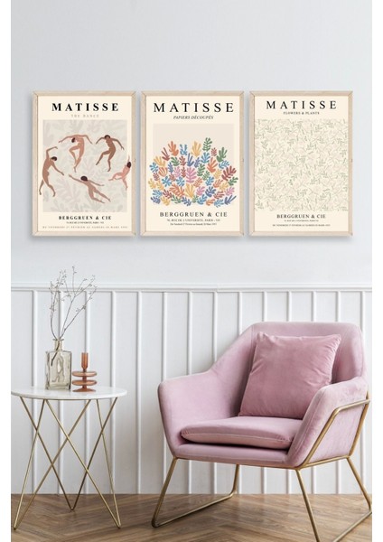 Matisse Üçlü Ahşap Çerçeveli Tablo fiyatları