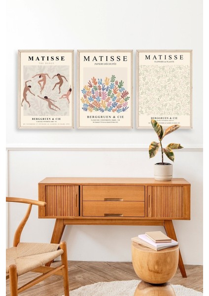 Matisse Üçlü Ahşap Çerçeveli Tablo modelleri