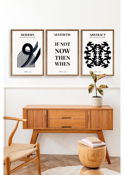 Üçlü Ahşap Çerçeveli Tablo modelleri