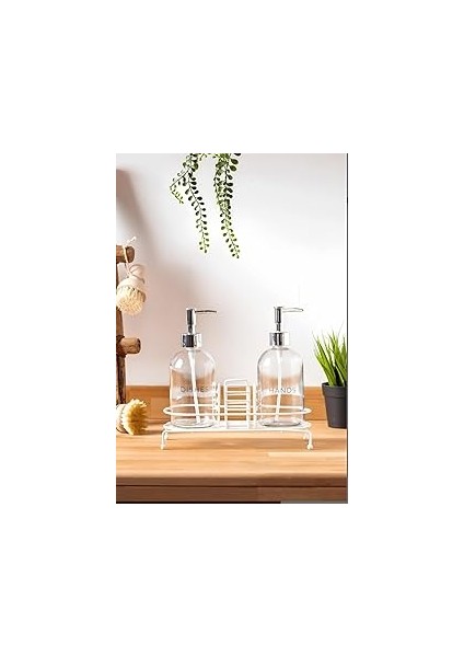 Nova Standlı 2 Li Sıvı Sabunluk Beyaz