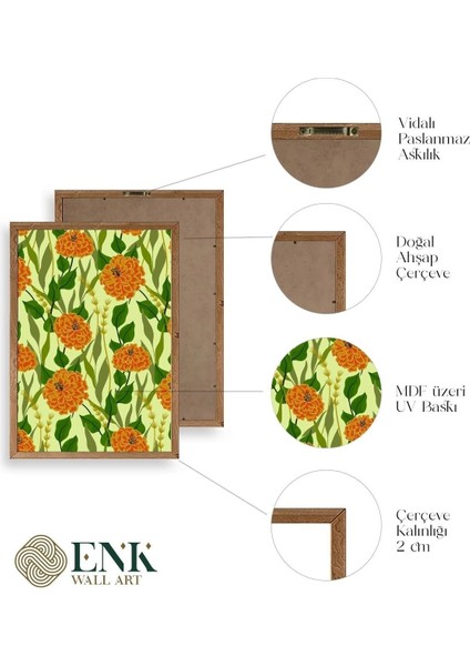 Çiçekler Ahşap Çerçeveli Tablo fırsatları