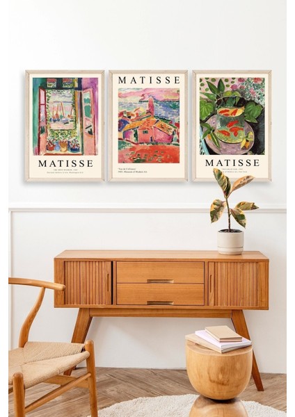 Matisse Üçlü Ahşap Çerçeveli Tablo modelleri