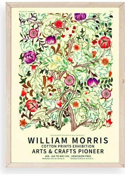 Çiçekler Ahşap Çerçeveli Tablo