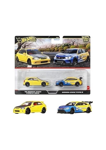 1:64 Hot Wheels Car Culture 2'li 99 Honda Civic Type R (Ek9) &amp; Honda Civic Type R