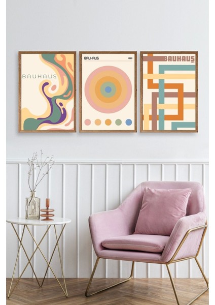 Bauhaus Üçlü Ahşap Çerçeveli Tablo fiyatları