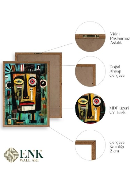 Soyut Ahşap Çerçeveli Tablo fırsatları