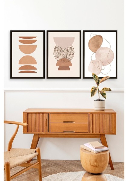 Üçlü Ahşap Çerçeveli Tablo modelleri