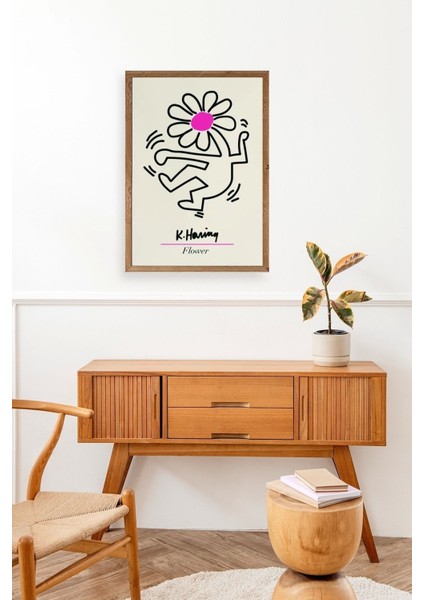 Soyut Çiçek Adam Ahşap Çerçeveli Tablo modelleri