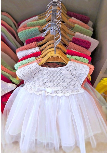 El Örgüsü %100 Pamuk Yeşil Kolsuz Tütü Elbise fırsatları