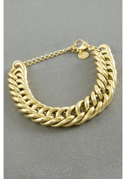 Kalın Zincir Lüks Çelik Bileklik