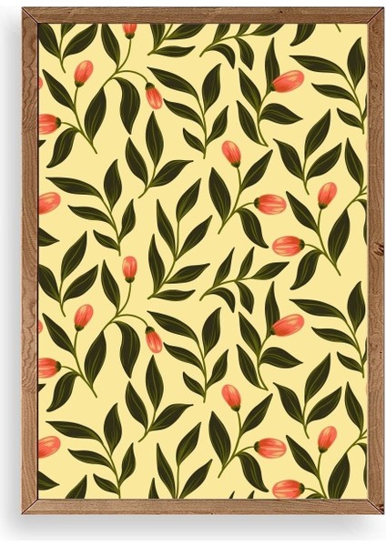 Yapraklar Ahşap Çerçeveli Tablo