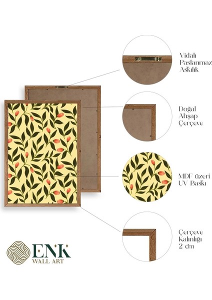 Yapraklar Ahşap Çerçeveli Tablo fırsatları