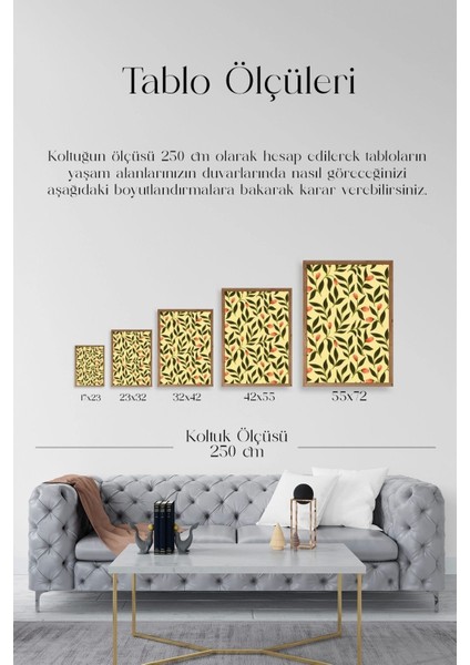 Yapraklar Ahşap Çerçeveli Tablo indirimleri