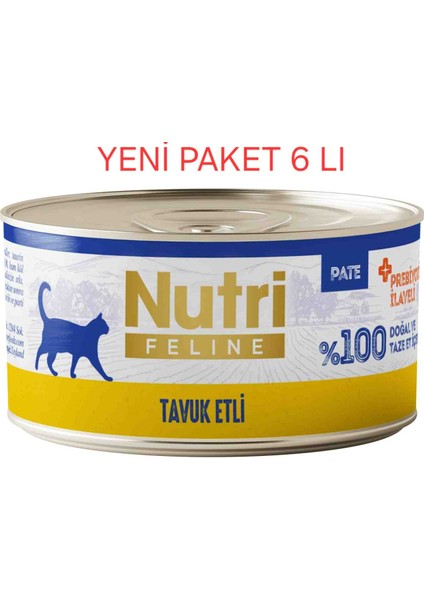 Tavuk Etli Pate Tahılsız Yetişkin Kedi Konservesi 70 Gr. x 6 Adet