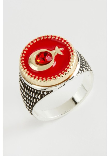 Ay Yıldız Metal Erkek Yüzük