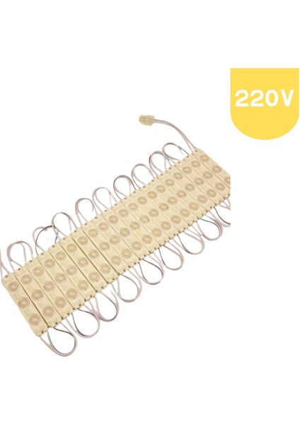 220 Volt 2 Watt 3 Lensli Beyaz 2835 Smd LED Modül IP65 5 Adet Modül