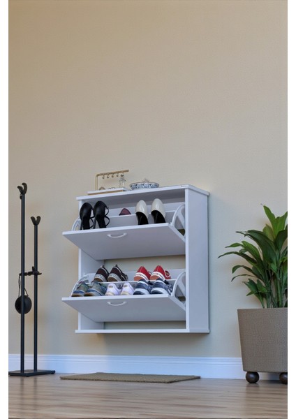 Narel Beyaz Renk Kapı Önü Ayakkabılık 72 cm Genişlik Dış Mekan Asma Ayakkabılık 72 x 78 x 26 cm modelleri