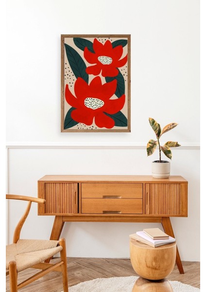 Çiçek Ahşap Çerçeveli Tablo modelleri