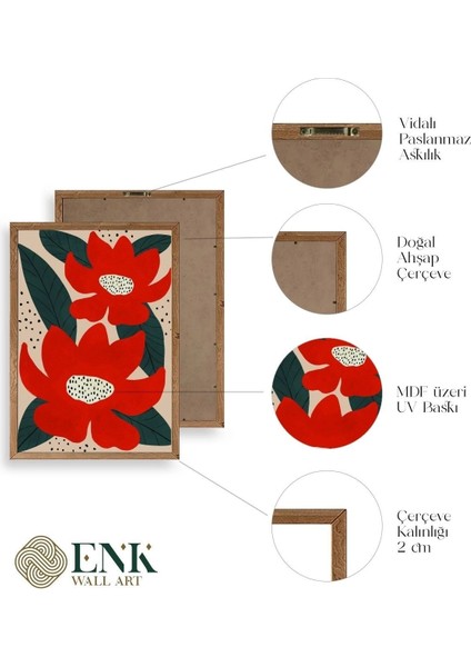 Çiçek Ahşap Çerçeveli Tablo fırsatları