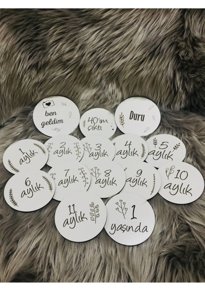 Ahşap Bebek Anı Kartı 15'li