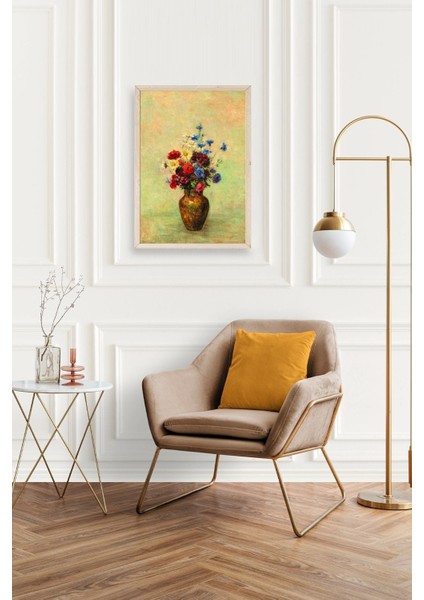 Vazoda Çiçek Ahşap Çerçeveli Tablo fiyatları