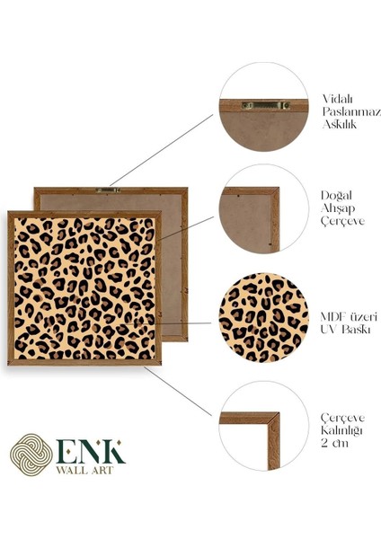 Leopar Deseni Ahşap Çerçeveli Tablo fırsatları
