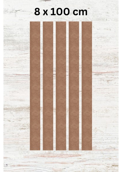 Iskandinav Duvar Çıtası 8 x 100 cm (5 Adet) Boyanabilir Çocuk Odası Dekorasyonu Duvar Çıtası Ham Renk