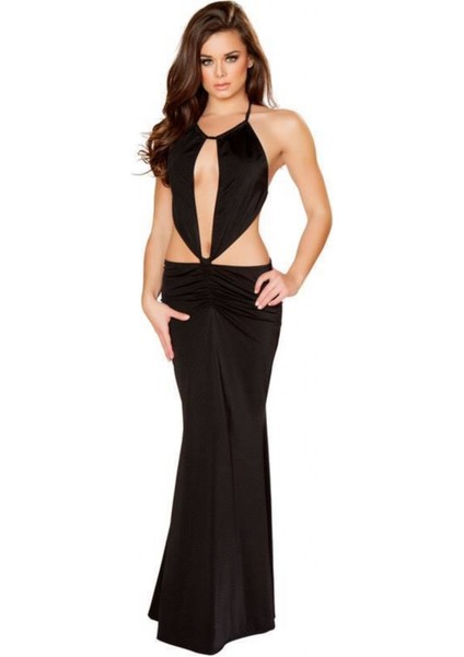 B101013 Abiye Dekolteli Mini Elbise