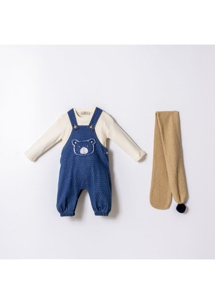 Denim Salopet Erkek Bebek 3'lü Takım