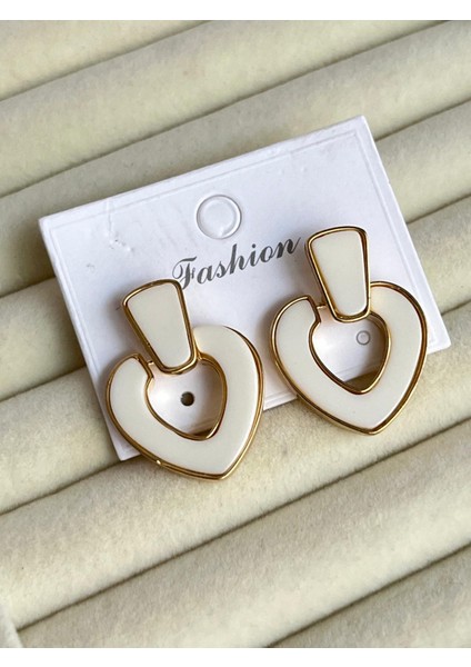 Küpe Rodyum Kaplama Şıkve Trend Ecru Detaylı Kaplama Şık 14 K Renk Küpe fiyatları